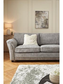 Product photograph of Very Home Dury Chunky Weave 3 Seater Standard Back Sofa - Grey - Fsc Reg Certified from very.co.uk