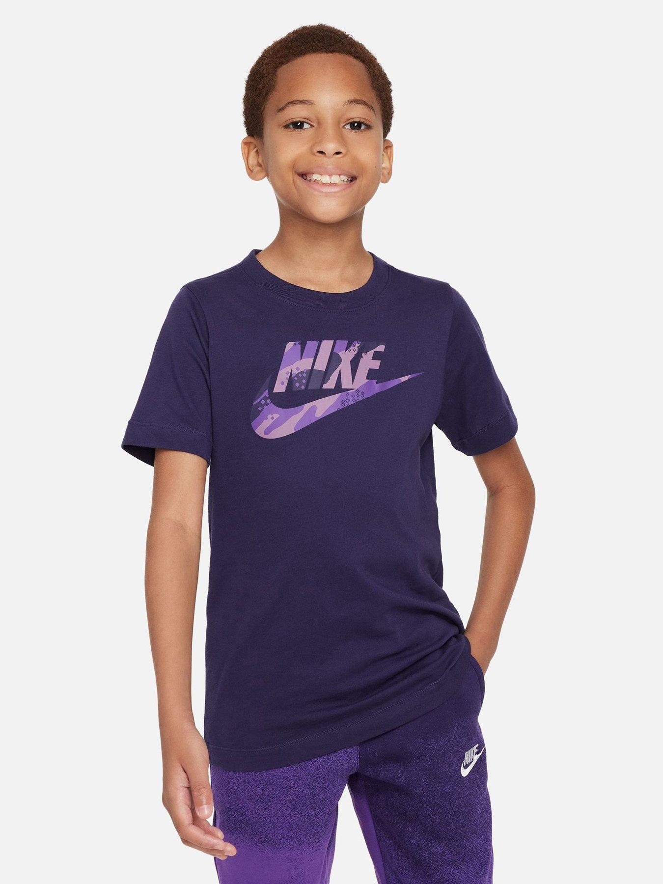 Nike Dri Fit Yoga Short Sleeve T-Shirt Purple