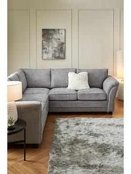 Product photograph of Very Home Dury Chunky Weave Standard Back Corner Group Sofa - Grey - Fsc Reg Certified from very.co.uk