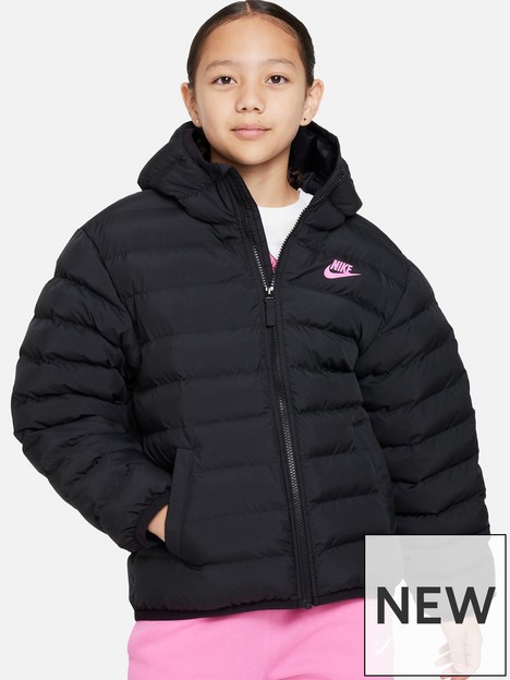 nike-junior-kids-loose-hooded-jacket-black