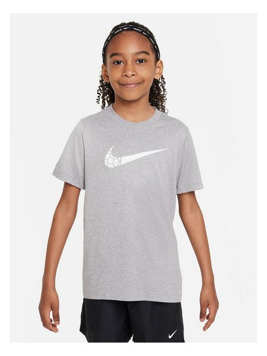 Nike Junior Boys Dri Fit Swoosh T-shirt - Grey | very.co.uk