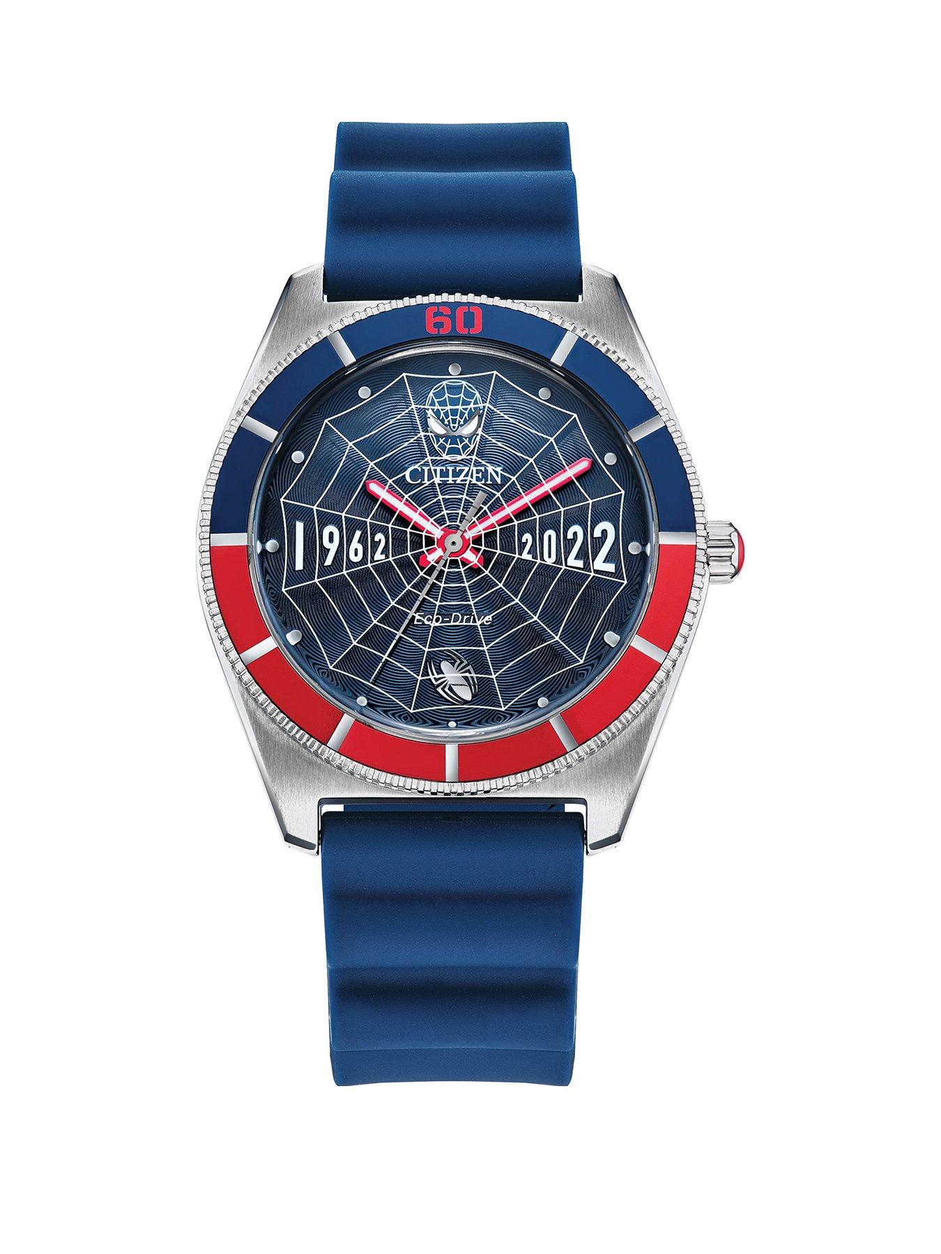 Product photograph of Citizen Marvel Spiderman 60th Anniversary Box Set Watch from very.co.uk