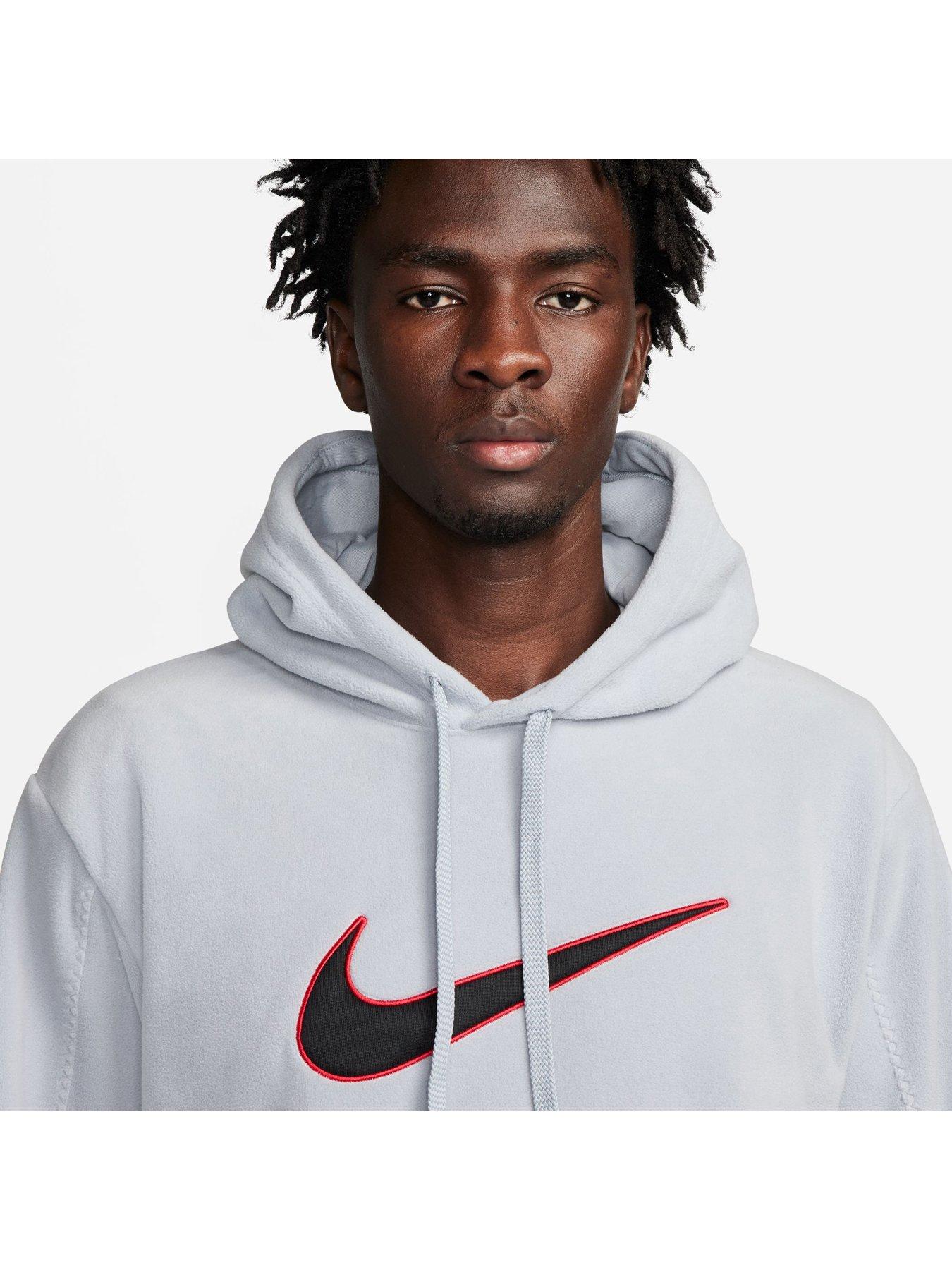 Image 4 of 6 of Nike Mens Polar Fleece Overhead Hoodie - Grey