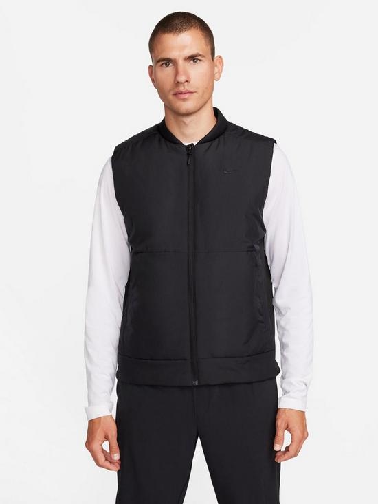 front image of nike-mens-therma-fitnbsptraining-unlimited-gilet-black