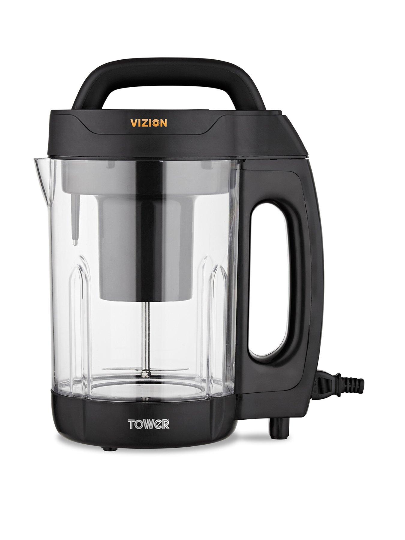 Product photograph of Tower T12067 1000w Vizion 1 6l Soup Maker With Transparent Body from very.co.uk