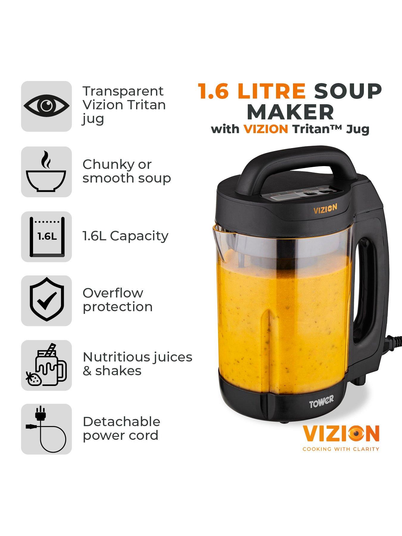 Tower T12067 1000W Vizion 1.6L Soup Maker with Transparent Body