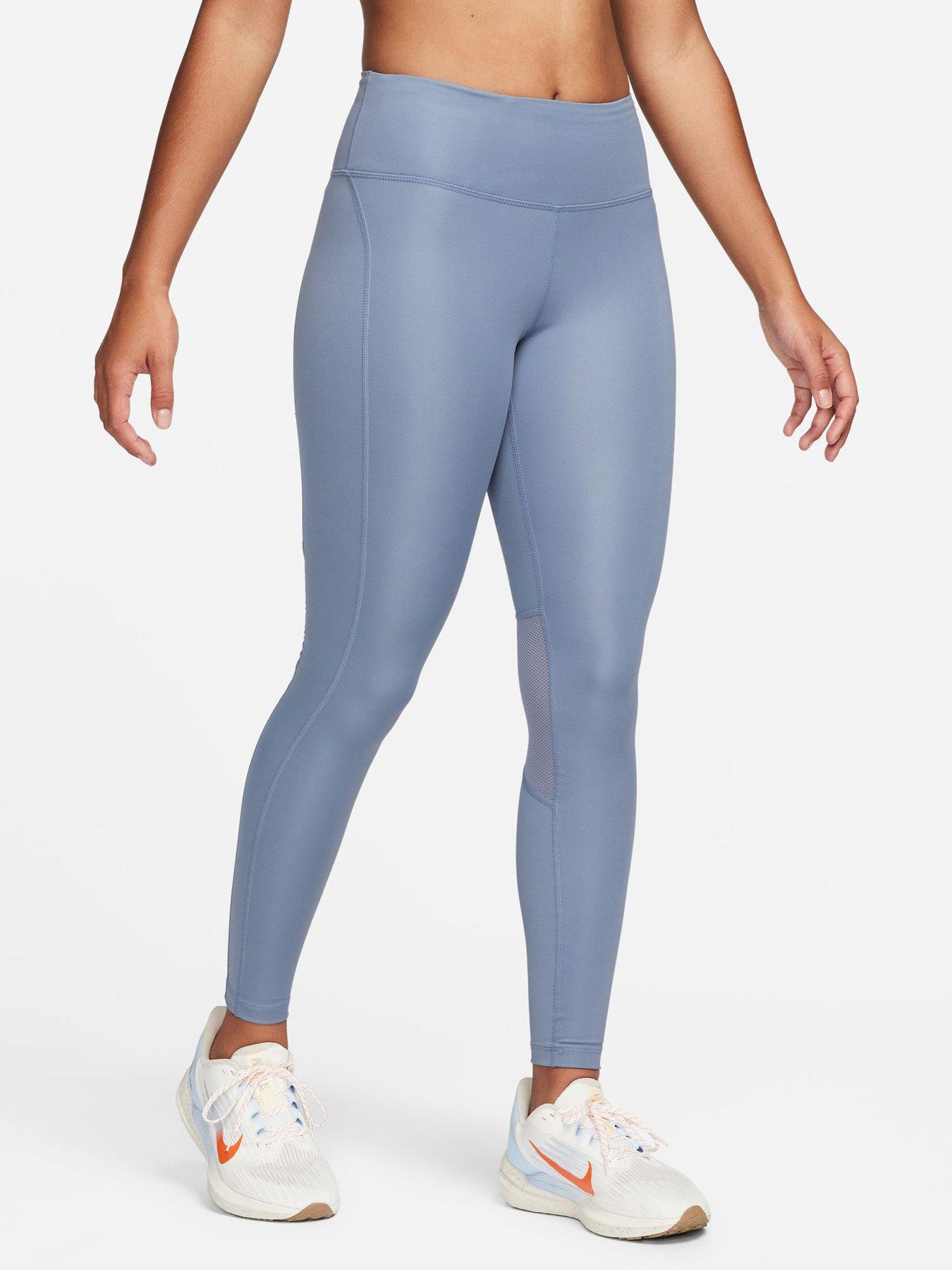 Nike Womens Running Mid-rise Pocket Leggings - Blue