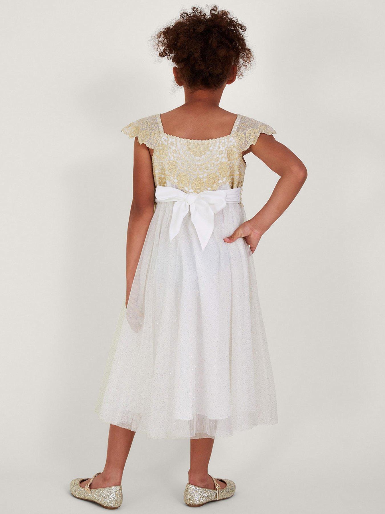 Image 4 of 5 of Monsoon Girls Estella Dress - Gold