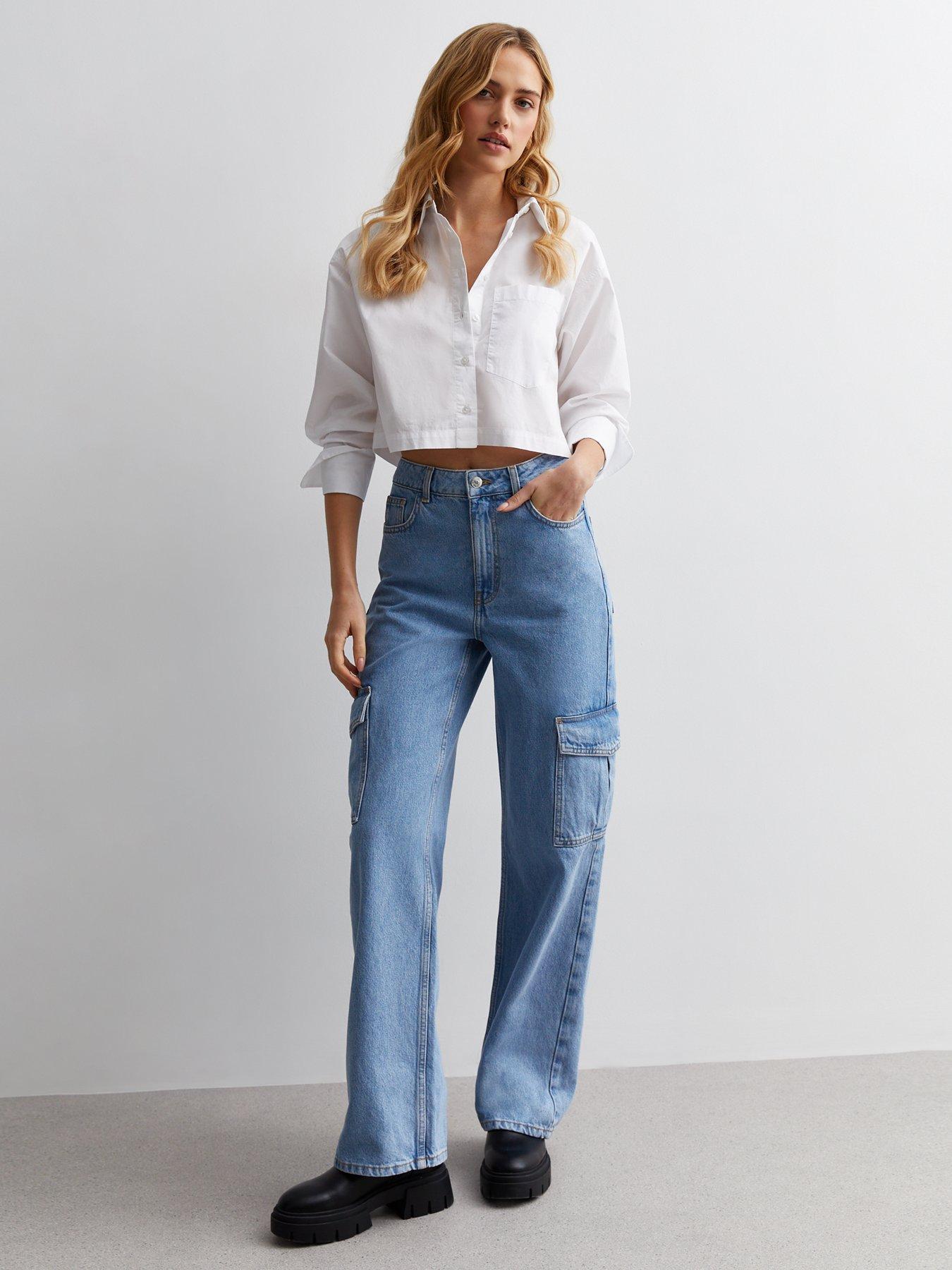 New Look Blue Cargo Jeans | Very.co.uk