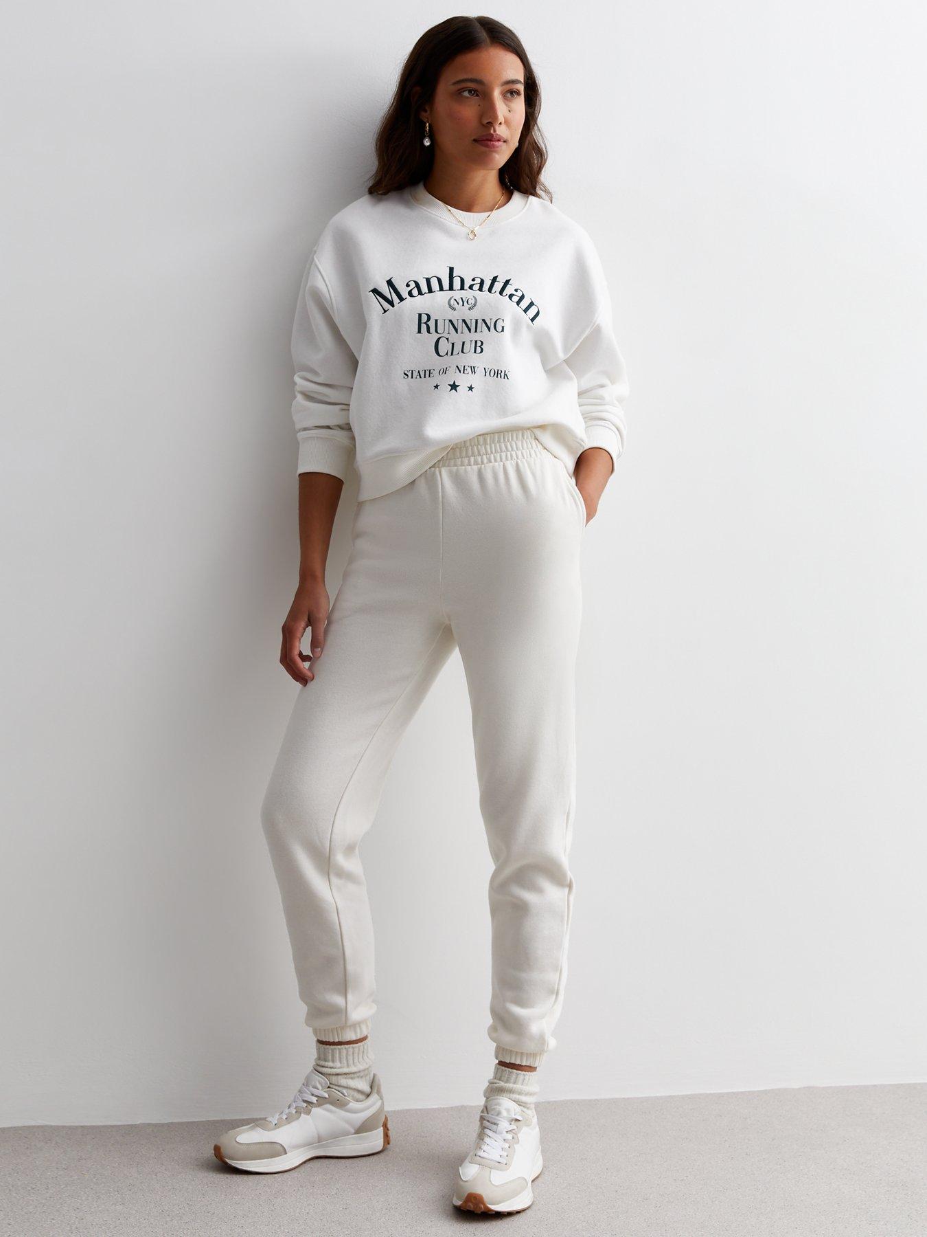 White hot sale cuffed joggers