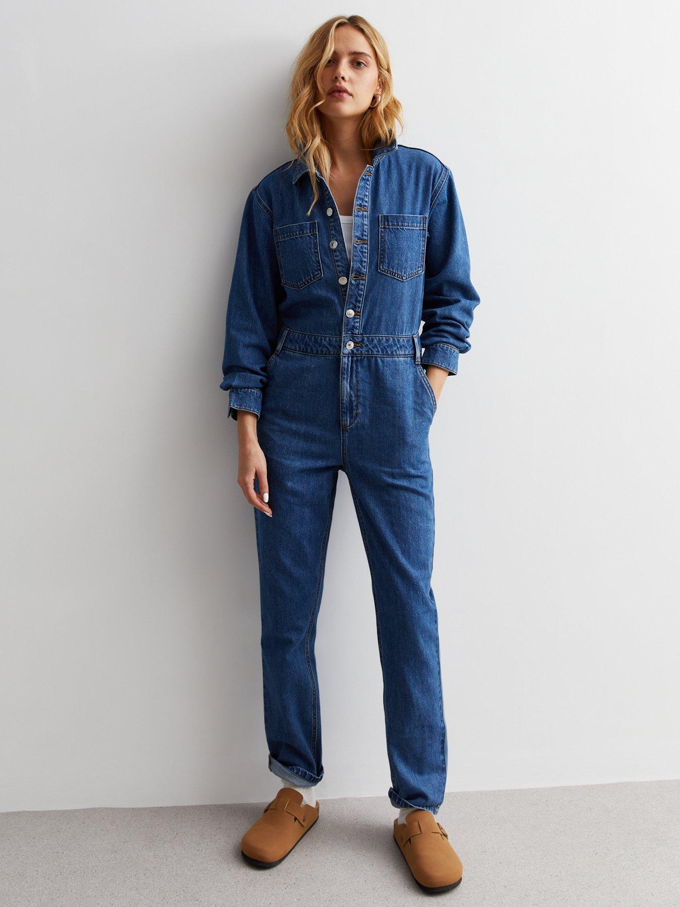 FatFace Imogen Denim Jumpsuit - Blue