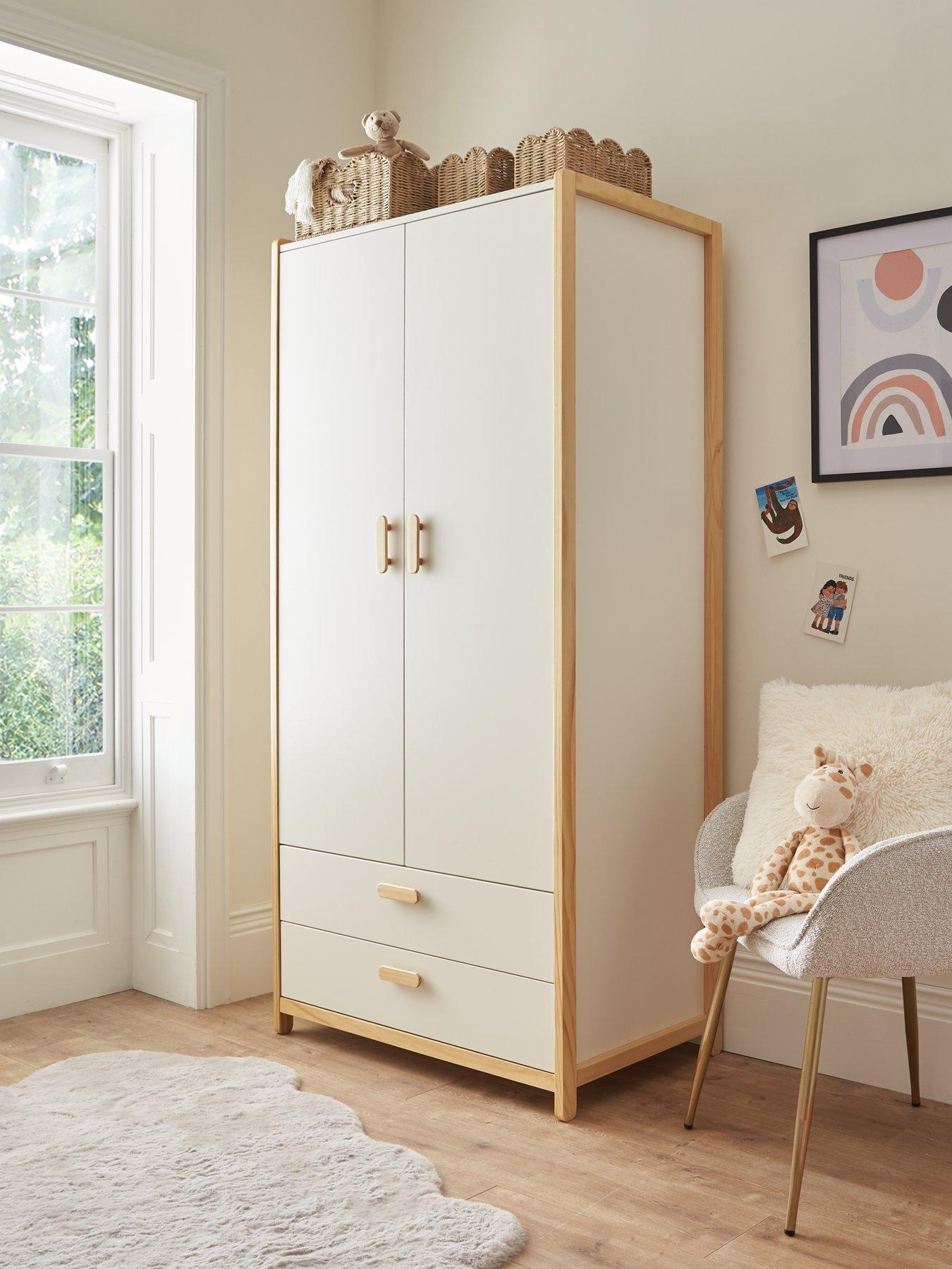 undefined Pixie Solid Pine 2 Door Wardrobe - White - FSC® Certified