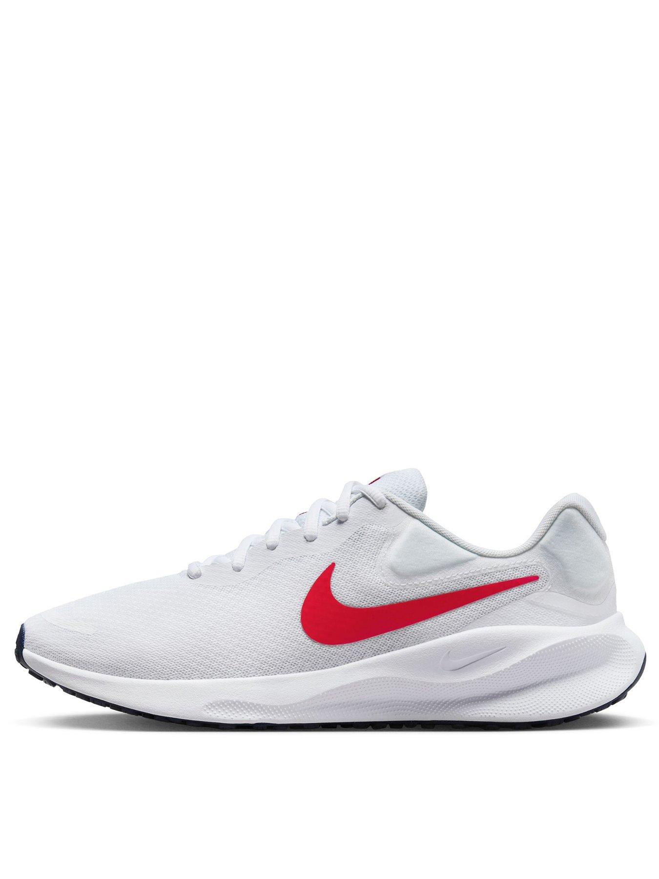 Nike red and hot sale white trainers