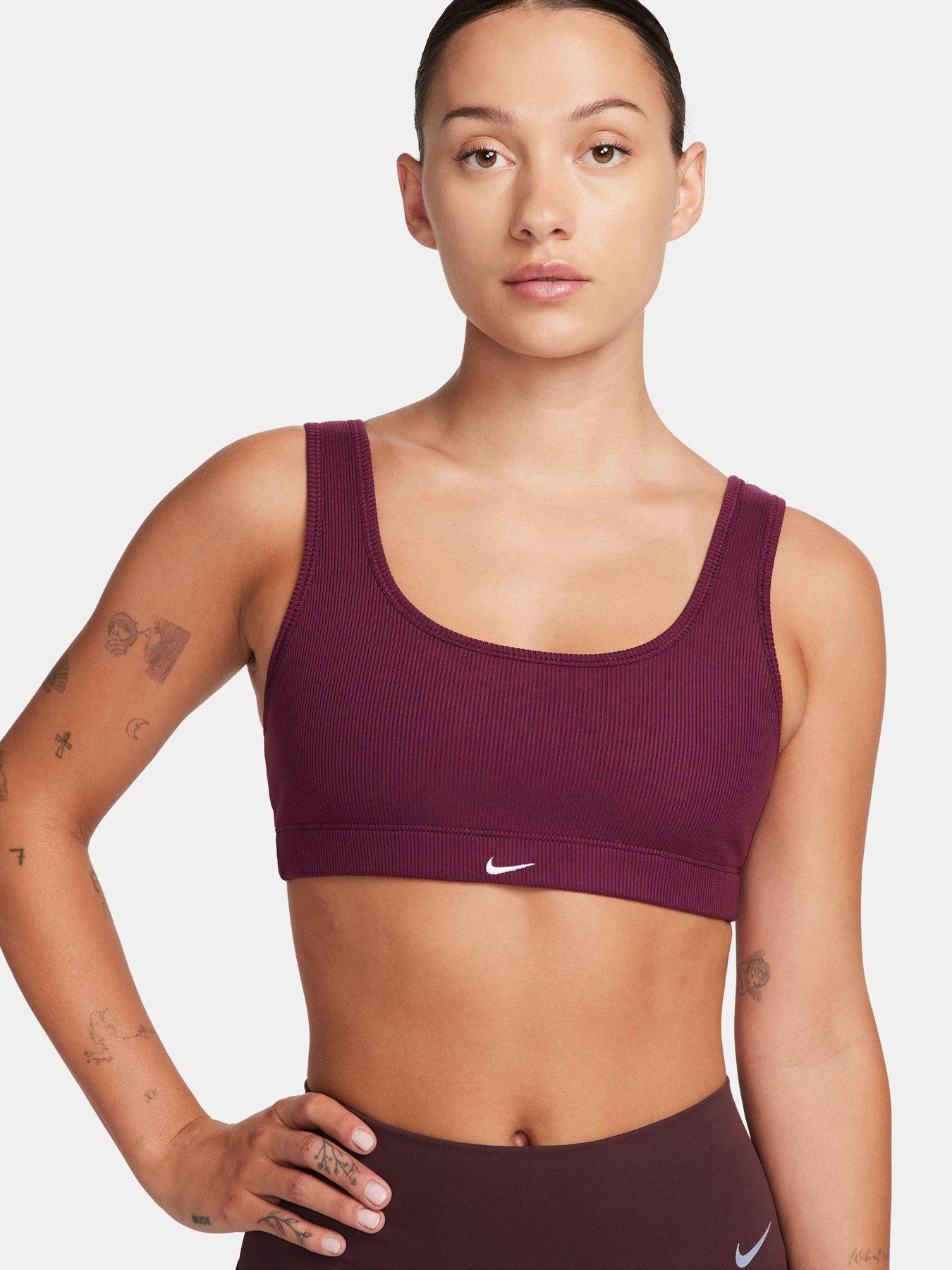 Nike Womens Training Light Support Lightly Lined Ribbed Sports Bra