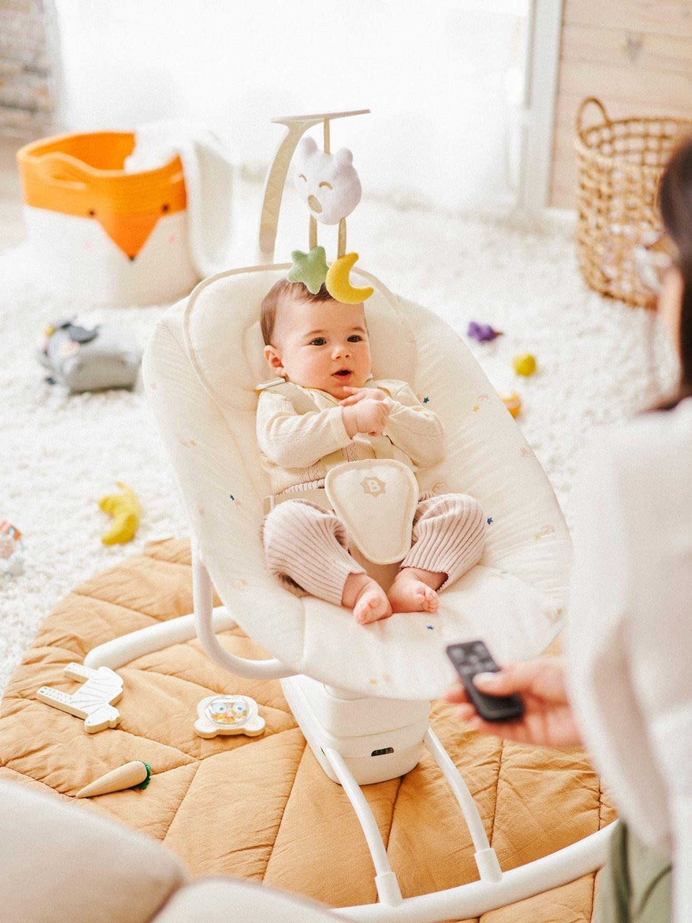 Image 6 of 8 of Badabulle Lateral Nursery Baby Swing with remote control- Cream