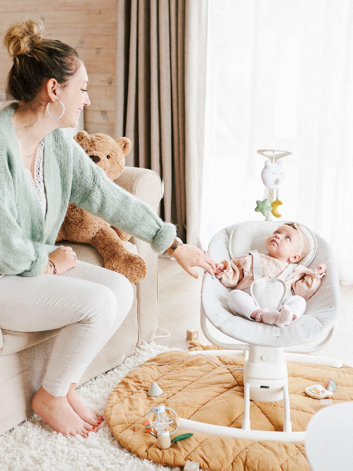 Badabulle Lateral Nursery Baby Swing-Lichen