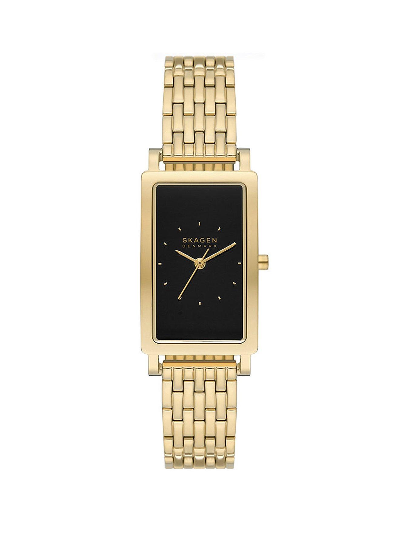 Product photograph of Skagen Hagen Three-hand Gold Stainless Steel Watch from very.co.uk