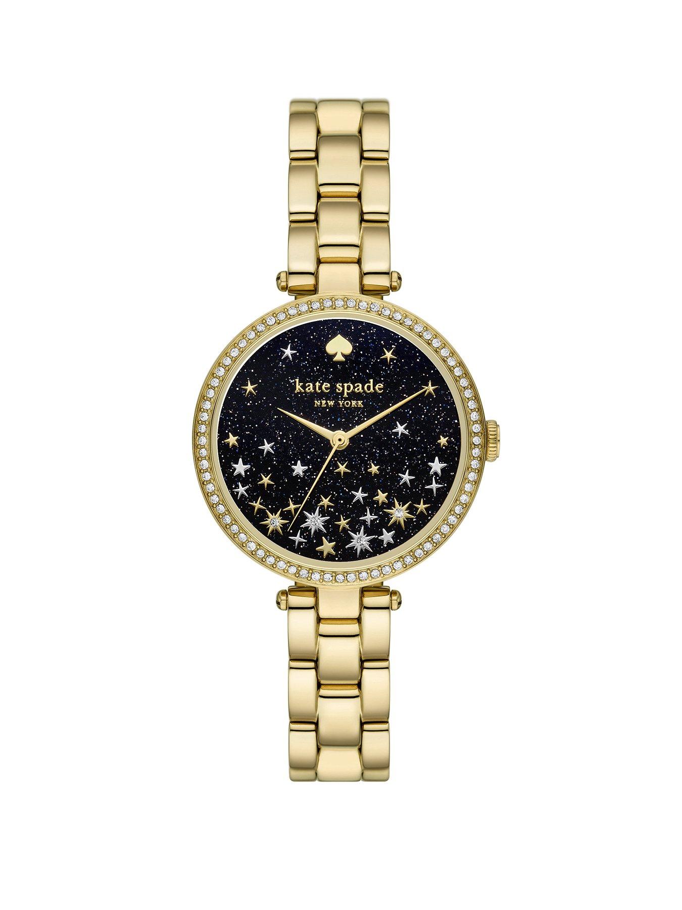 Product photograph of Kate Spade New York Holland Gold-tone Stainless Steel Watch from very.co.uk