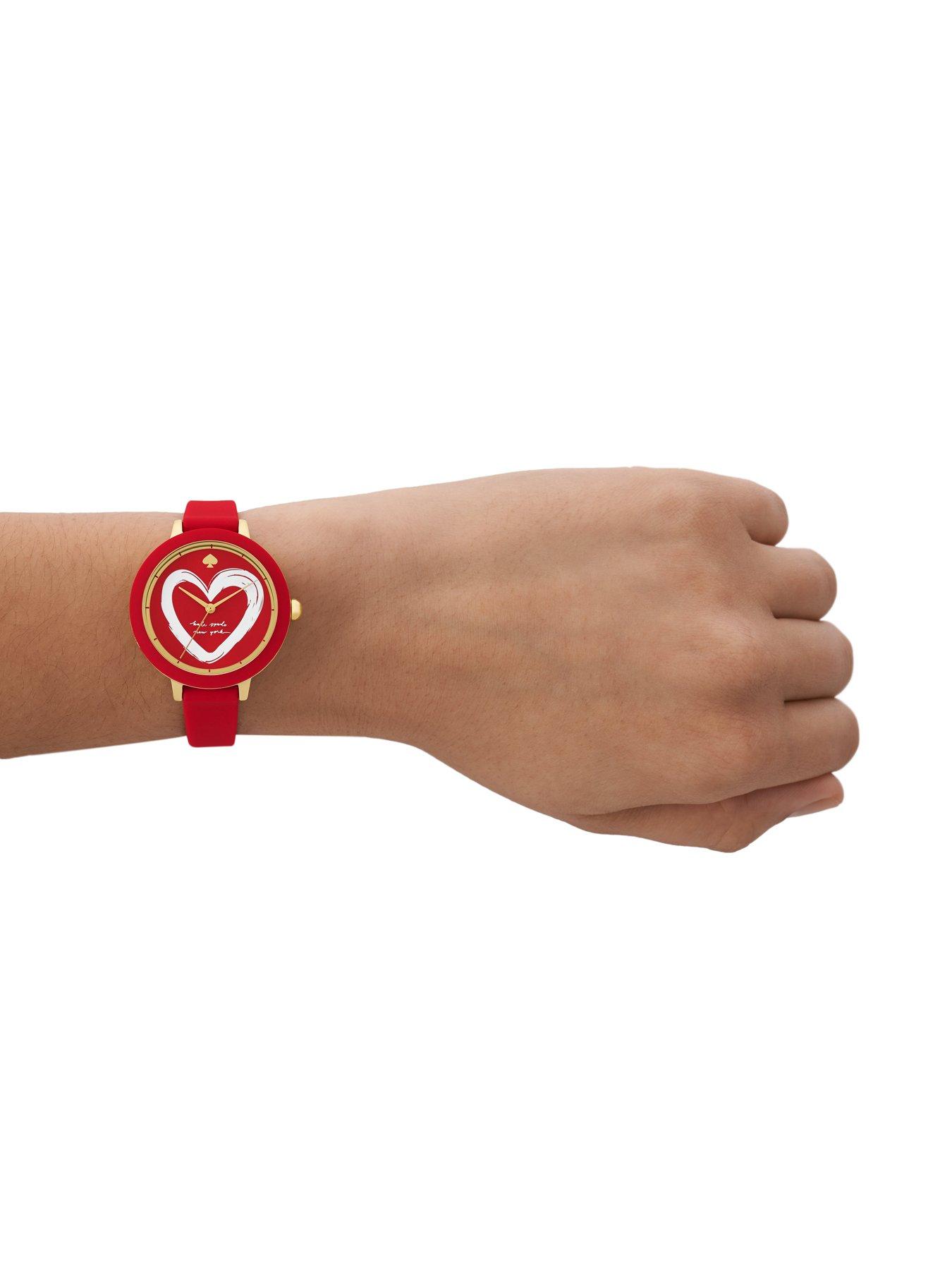 Kate Spade New York Park Row red silicone watch very
