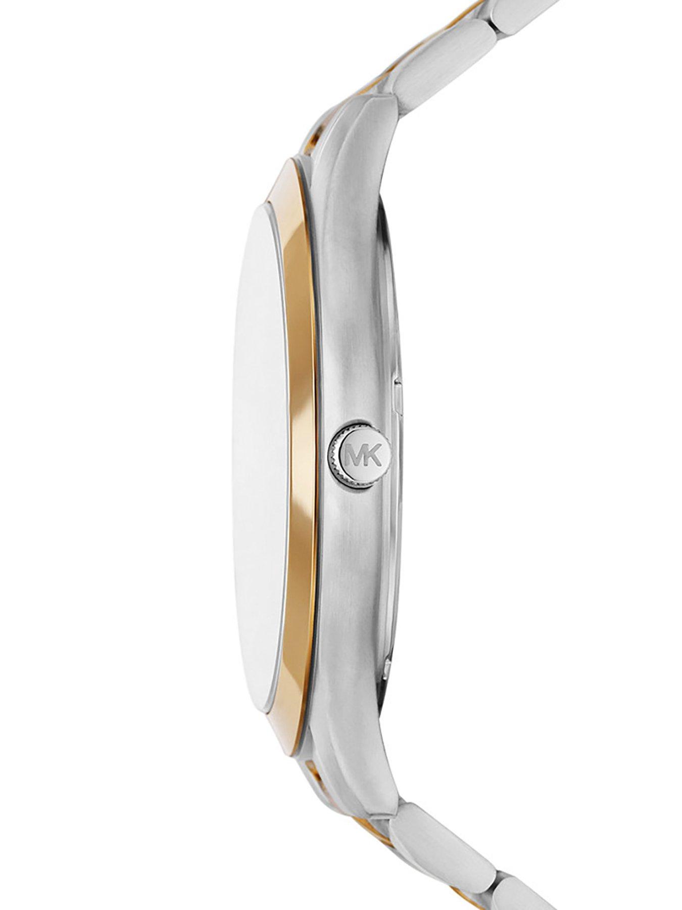 Michael Kors Slim Runway Three Hand Two Tone Stainless Steel Watch
