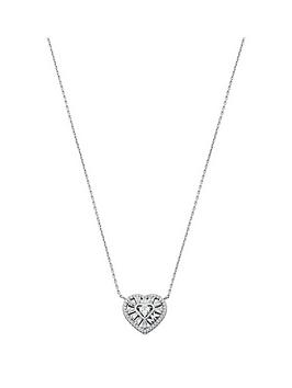 michael kors tapered baguette heart pendant necklace