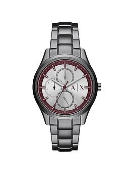 armani exchange multifunction gunmetal stainless steel watch