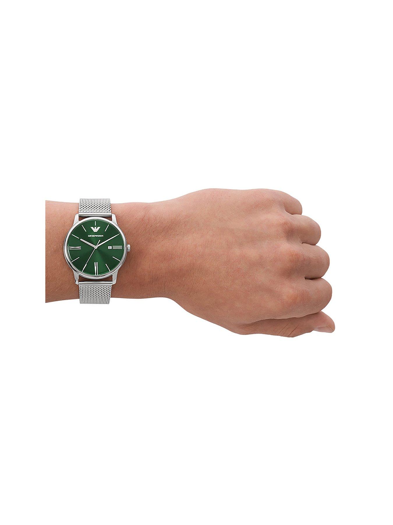 Image 2 of 6 of Emporio Armani 3-Hand Date Stainless Steel Mesh Watch