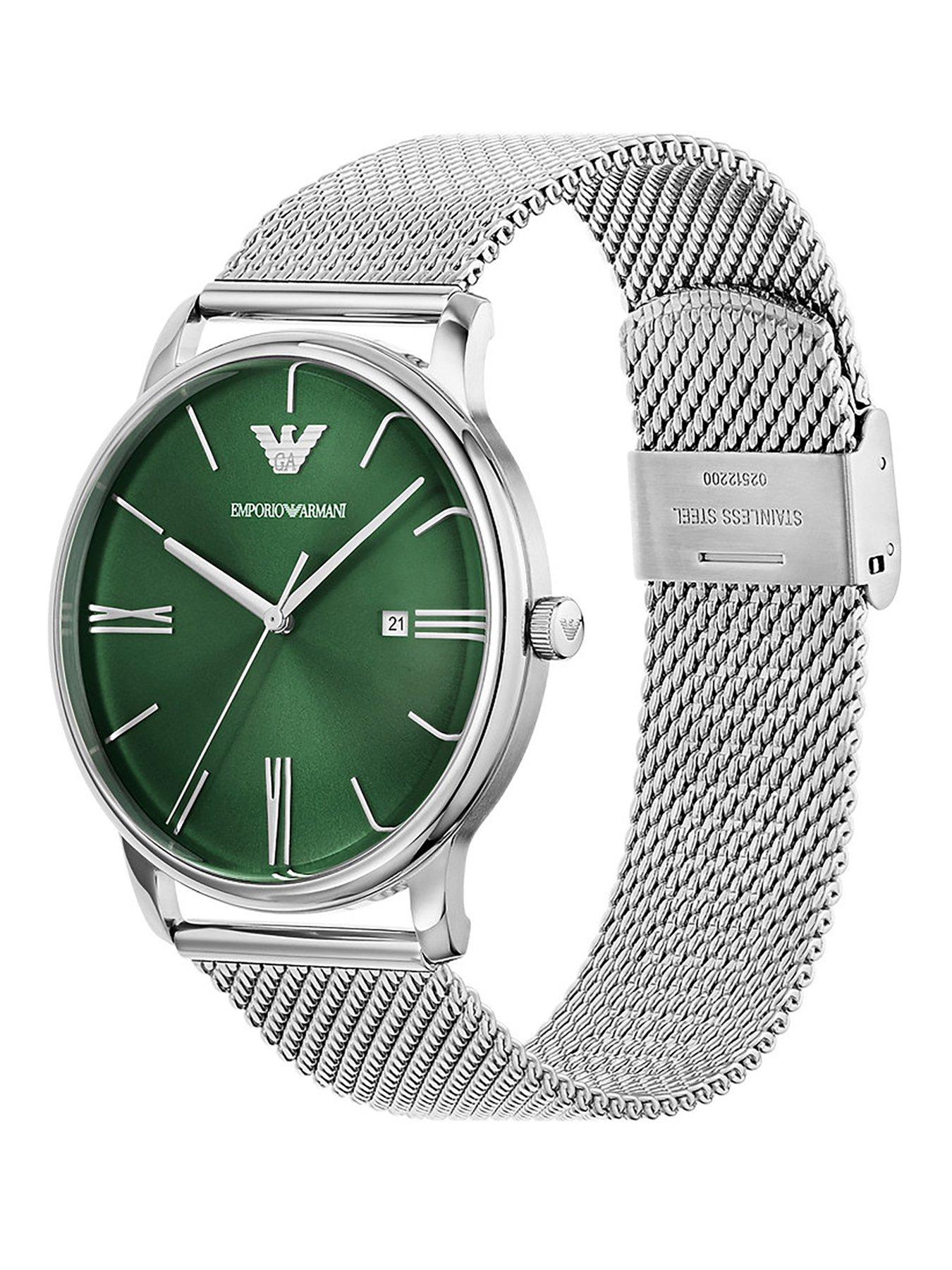 Image 4 of 6 of Emporio Armani 3-Hand Date Stainless Steel Mesh Watch