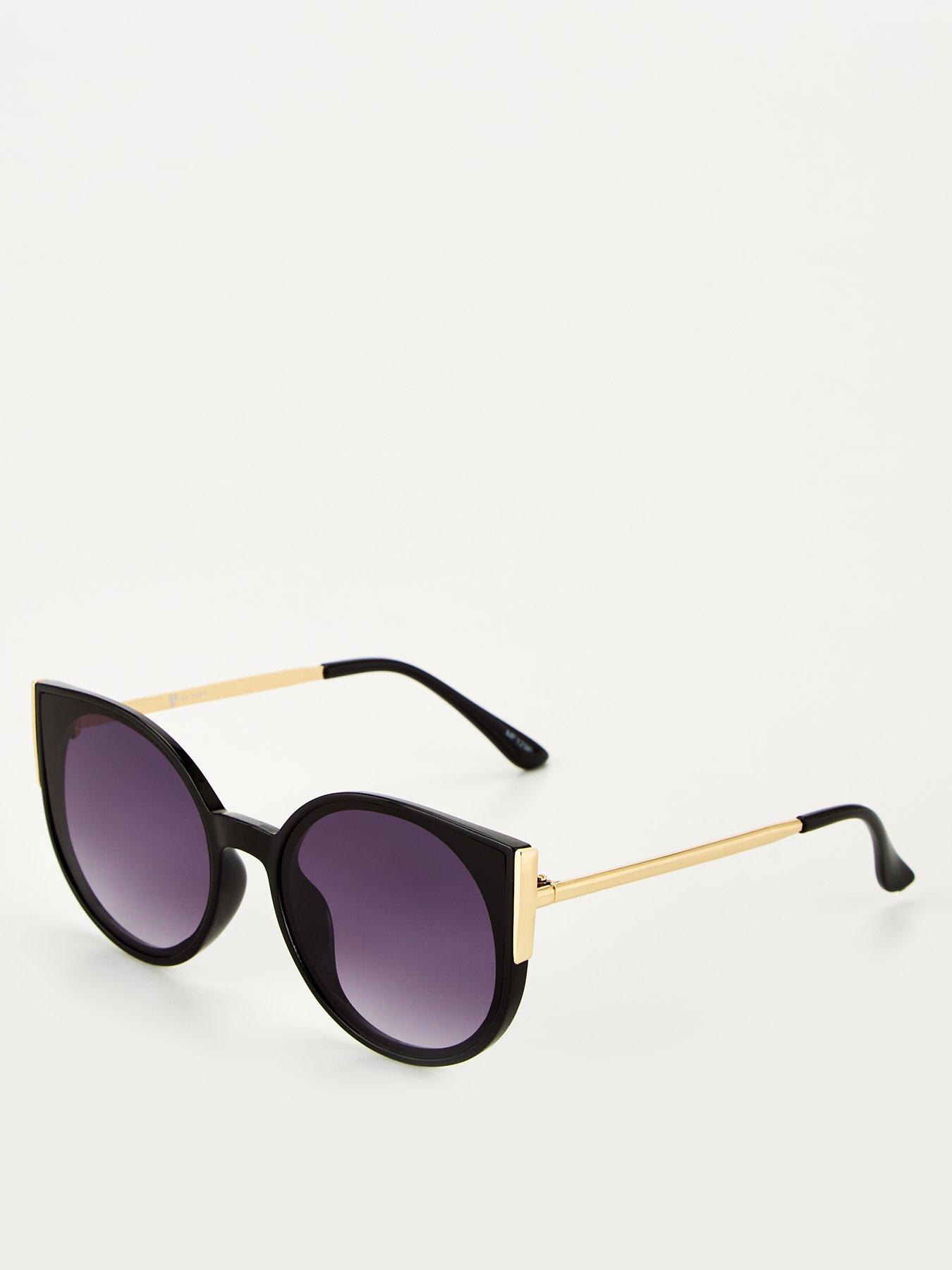 Subtle Cat Eye Sunglasses With Gold Trim Detail