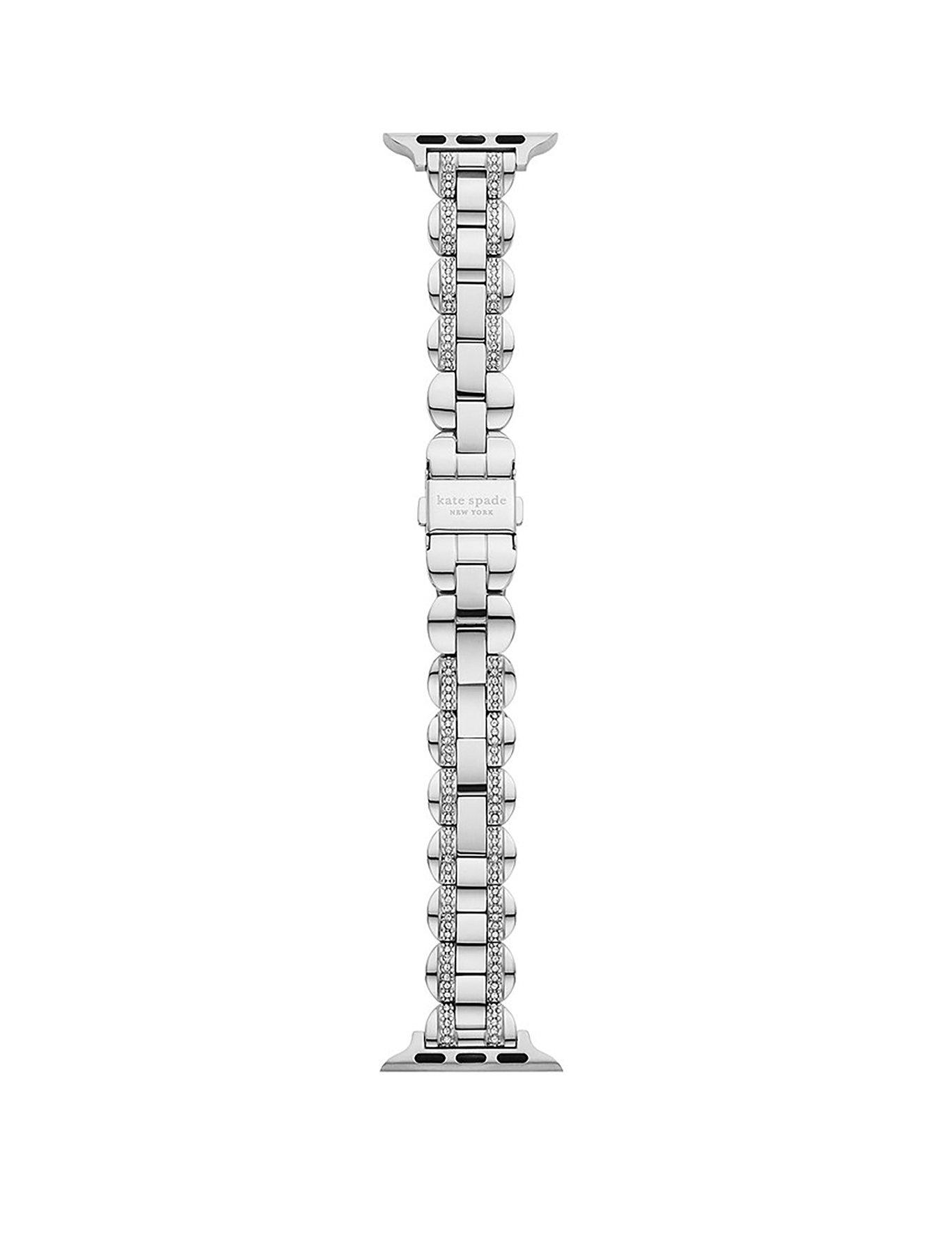 Product photograph of Kate Spade New York Kate Spade Silver Apple Strap from very.co.uk