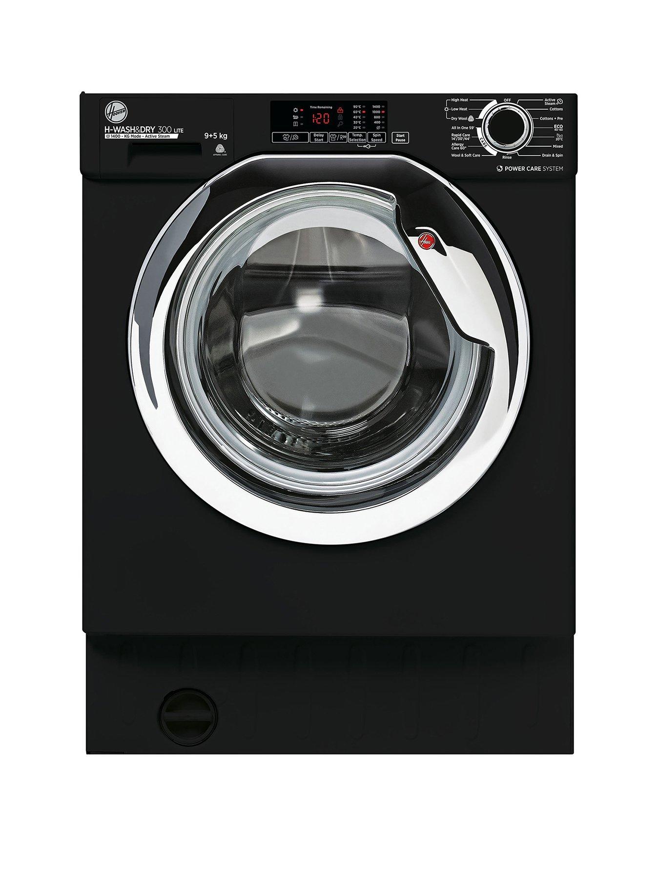 Product photograph of Hoover H-wash Amp Dry 300 Lite Hbds495d1ace Integrated 9kg 5kg Washer Dryer With 1400 Rpm - Black - E Rated - Washer Dryer Only from very.co.uk