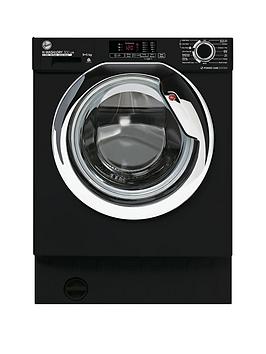 Product photograph of Hoover H-wash Amp Dry 300 Lite Hbds495d1ace Integrated 9kg 5kg Washer Dryer With 1400 Rpm - Black - E Rated - Washer Dryer With Installation from very.co.uk