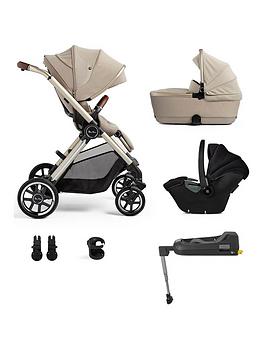 Silver Cross Reef Pushchair - Travel Pack - Car Seat, Base, Cup Holder, Adaptors,  First Bed -Stone