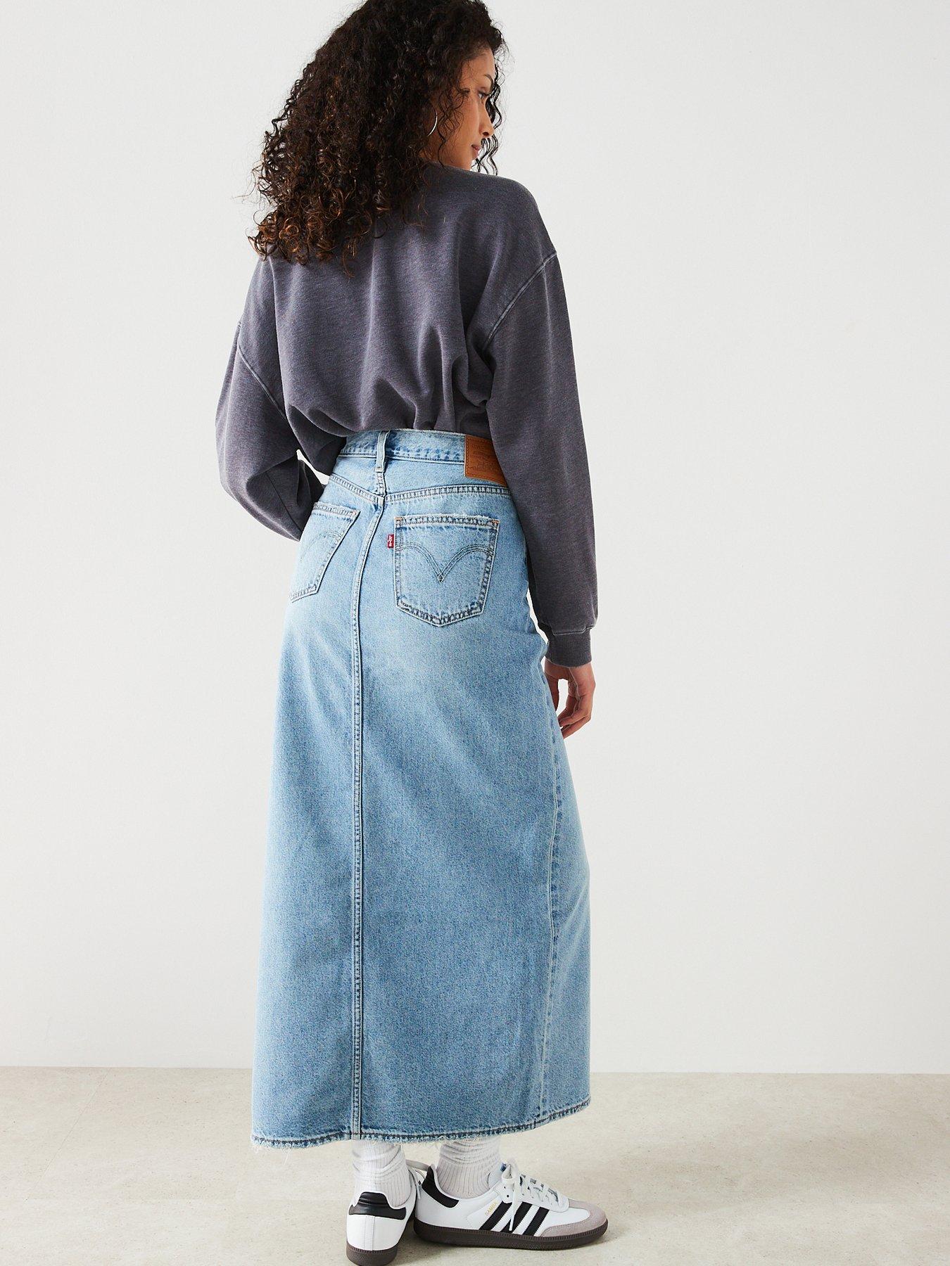 Long denim shop skirt levi's