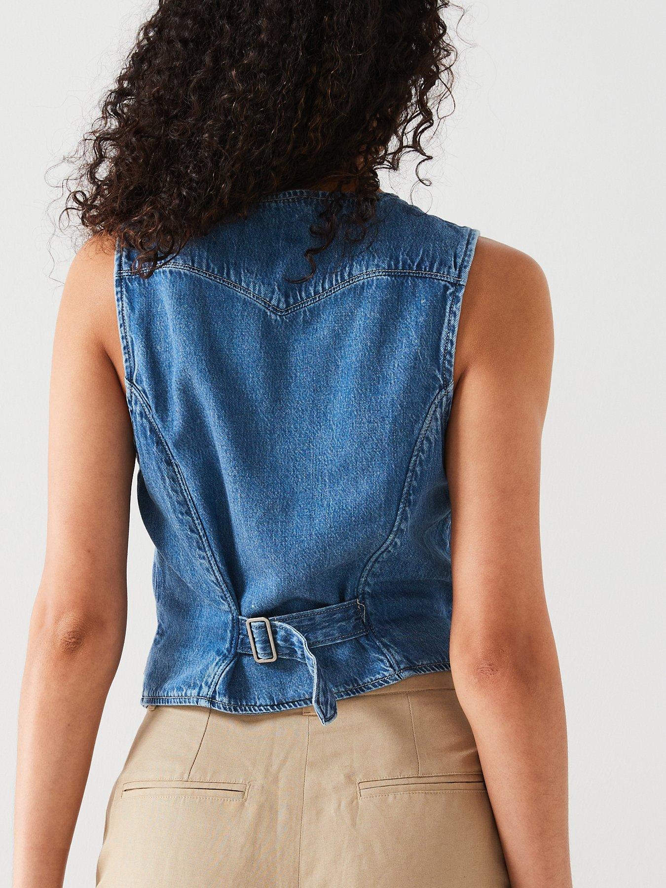 Jaylah Denim Waistcoat Vest Cool Love 2 Blue