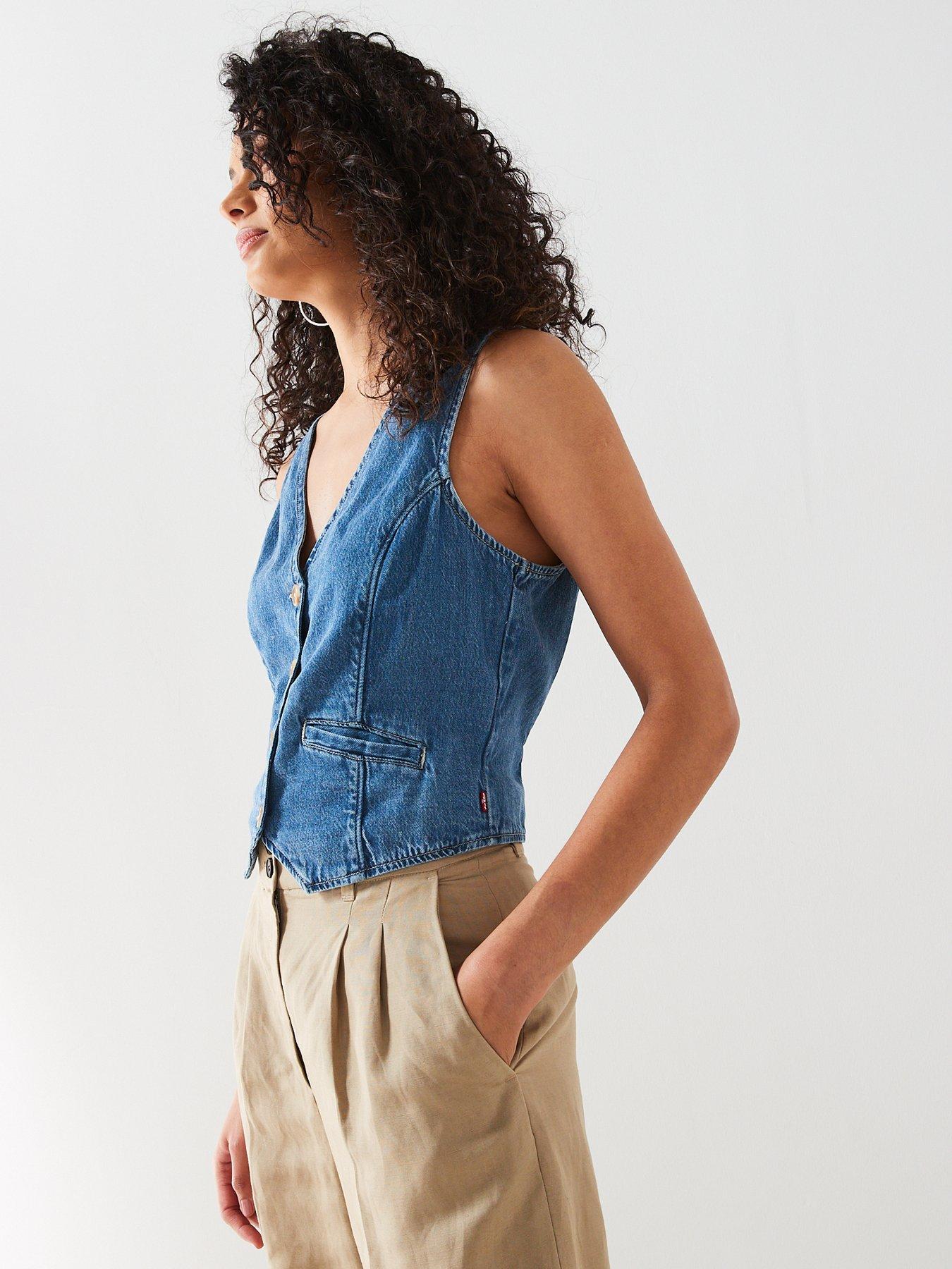 Levi s Jaylah Denim Waistcoat Vest Cool Love 2 Blue