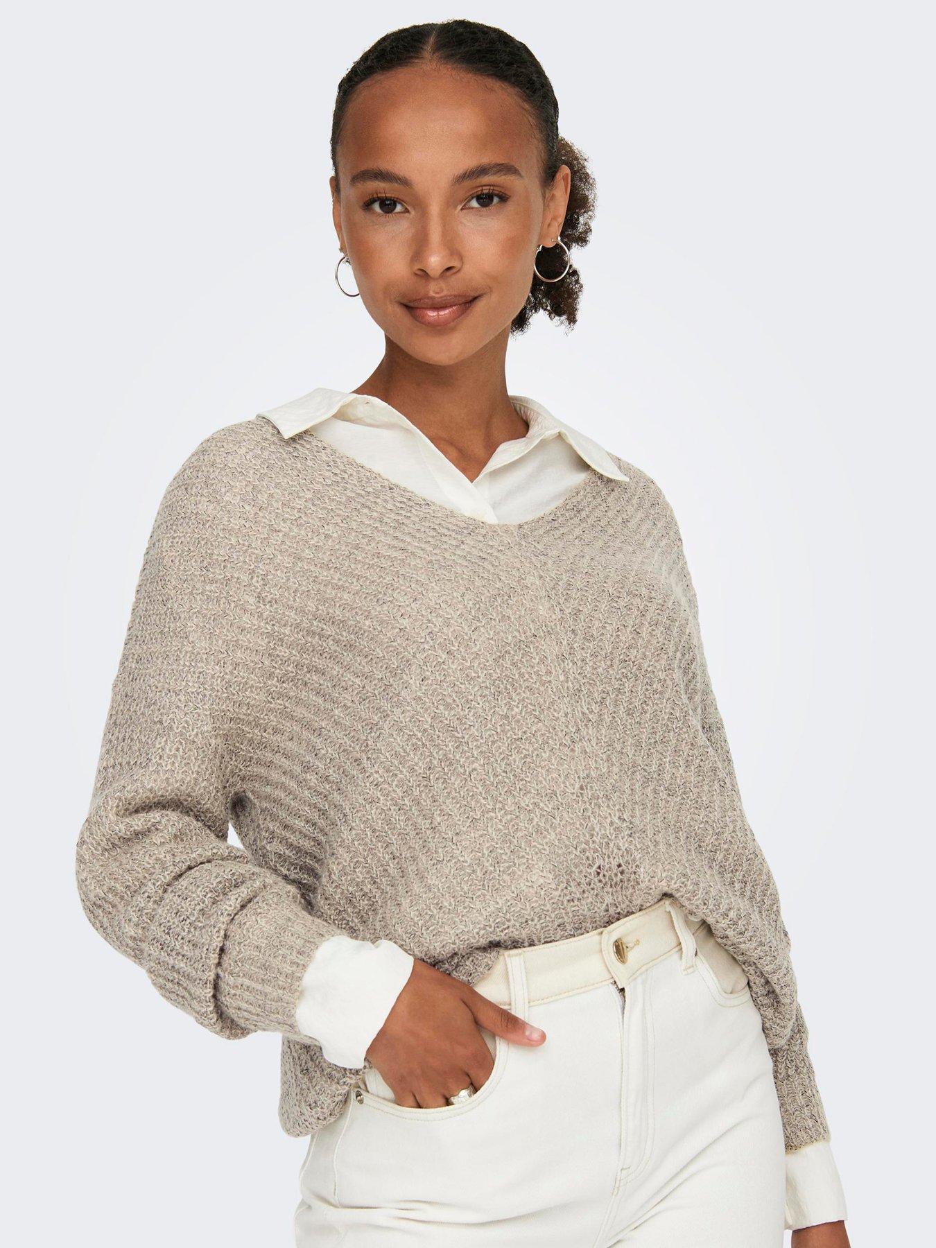 JDY Megan Long Sleeve Pull Over Knit Beige very