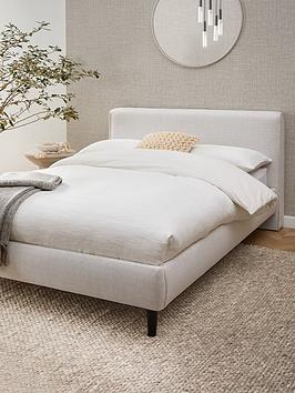 Product photograph of Michelle Keegan Home Carla Fabric Bed Frame With Mattress Options Buy Amp Save - Natural from very.co.uk