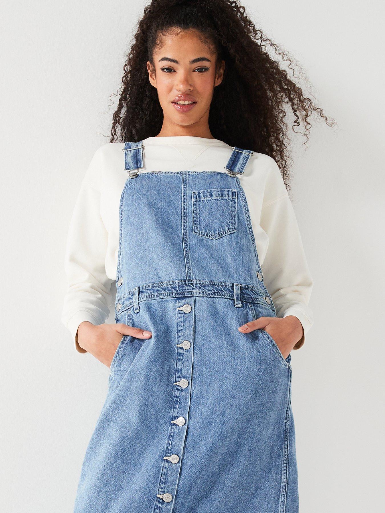 Pinafore Denim Midi Dress Twisted Words 2