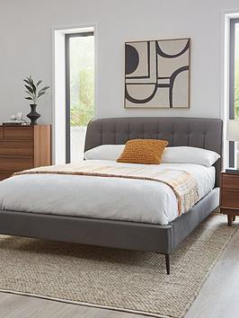 Product photograph of Very Home Ketrina Fabric Bed Frame With Mattress Options Buy Amp Save - Grey - Bed Frame With Microquilt Mattress from very.co.uk