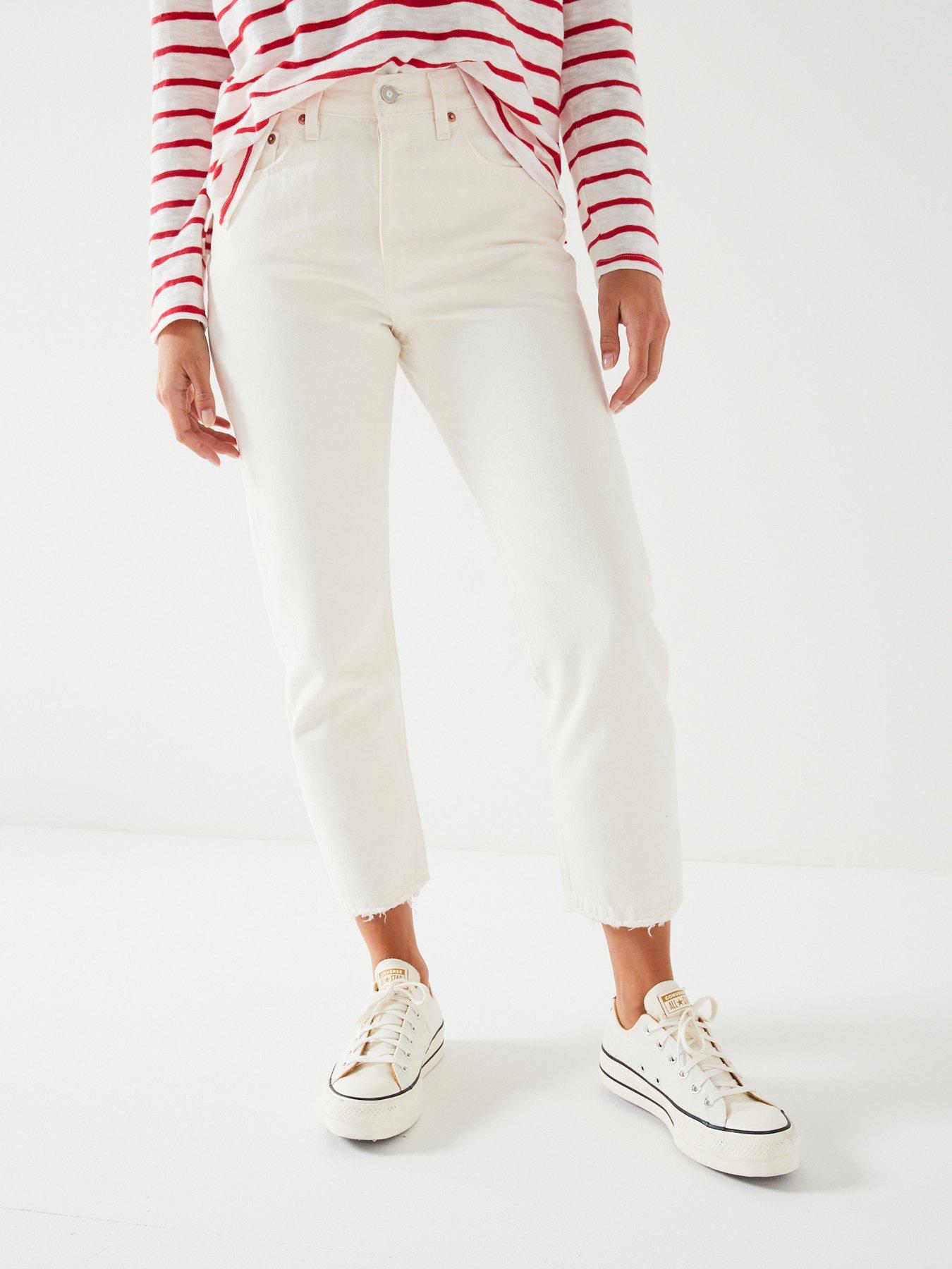 Levis 501 crop jeans white hotsell