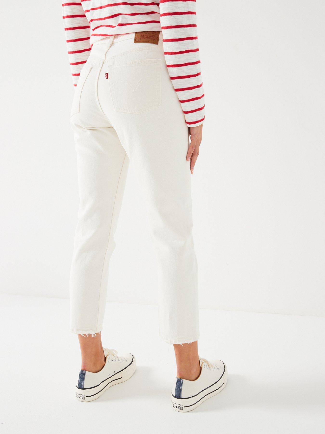 Levi's 501 crop white sales