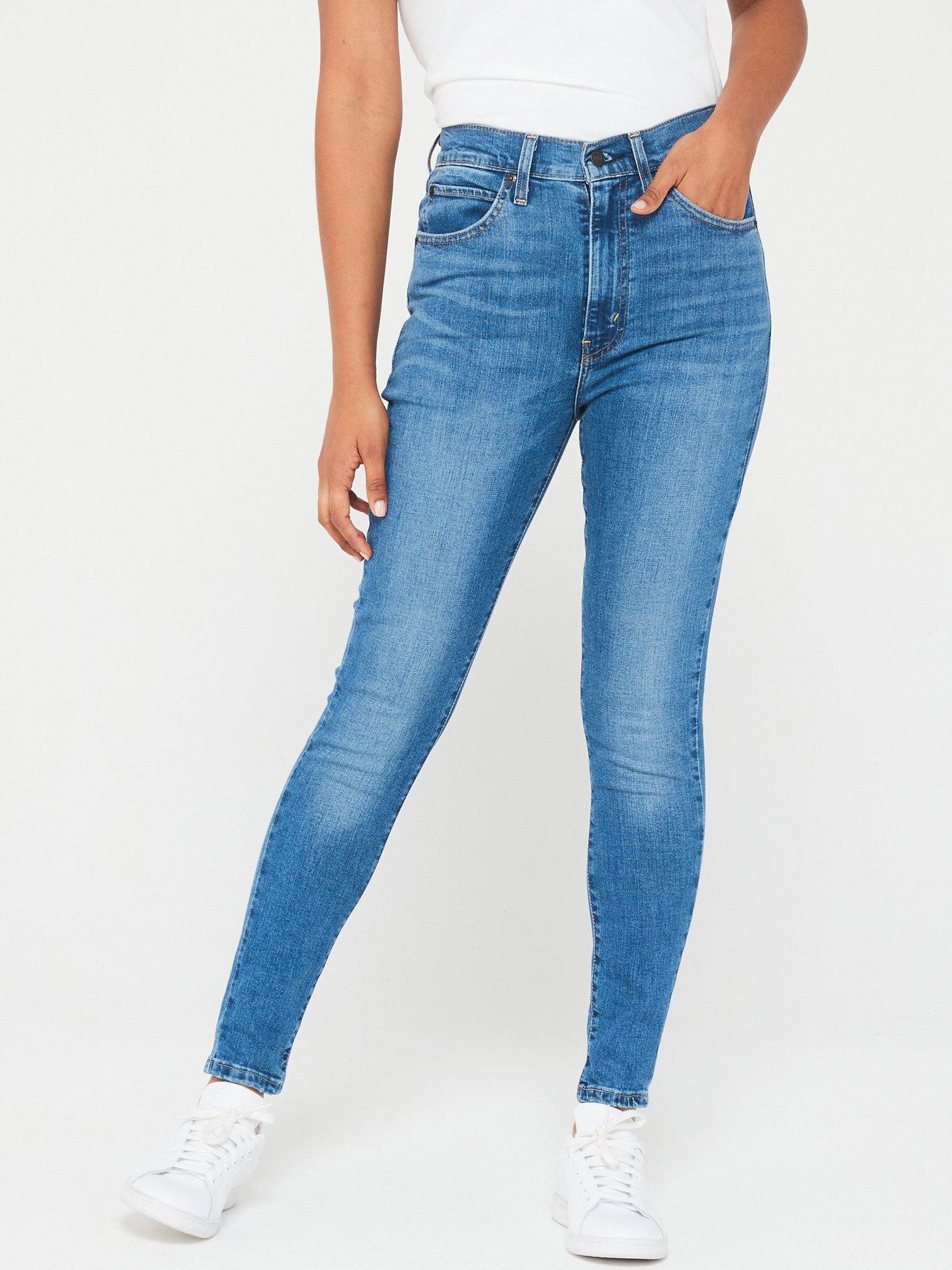 Retro High Skinny Jeans - Blue