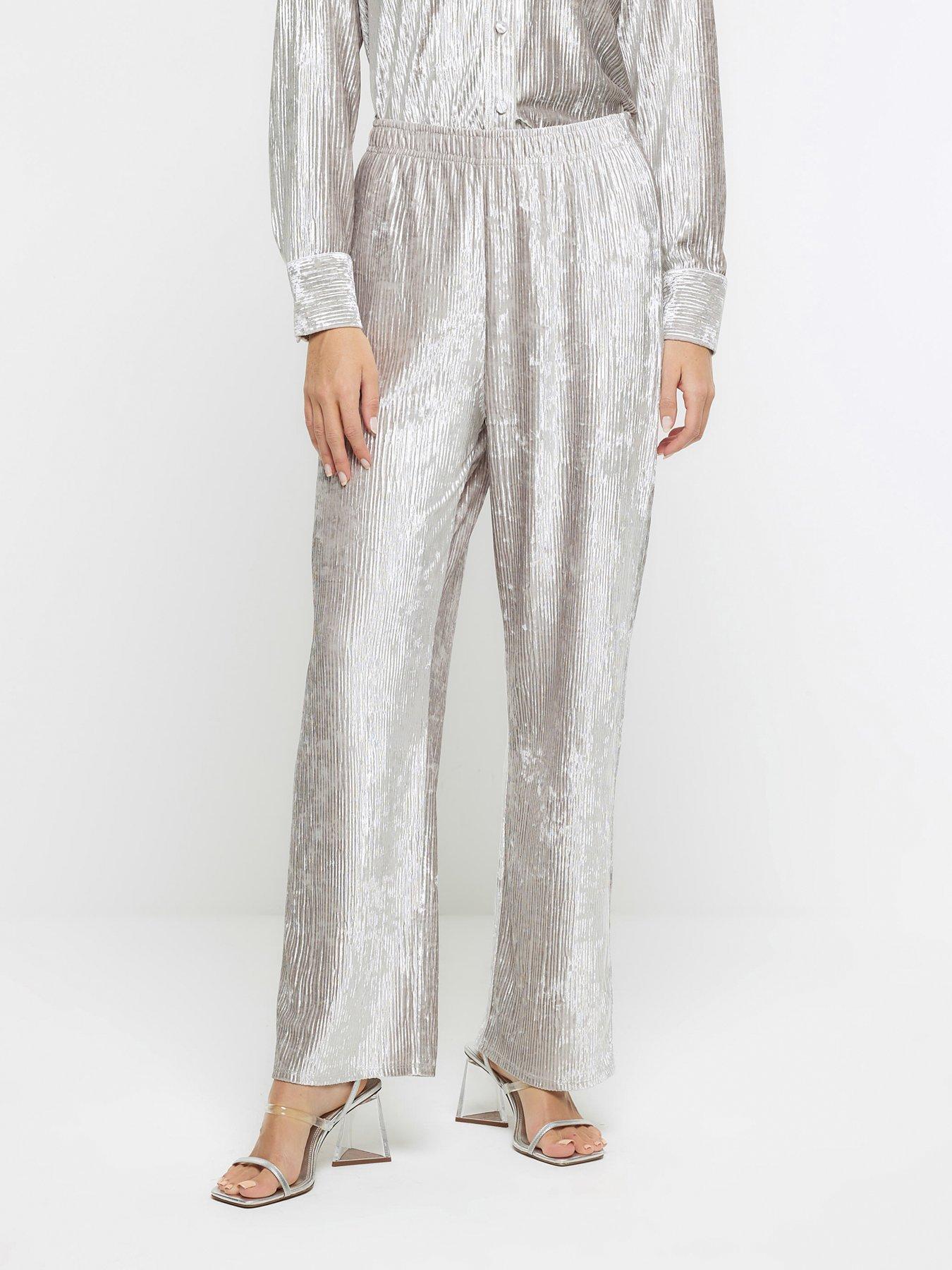 Silver store velvet pants