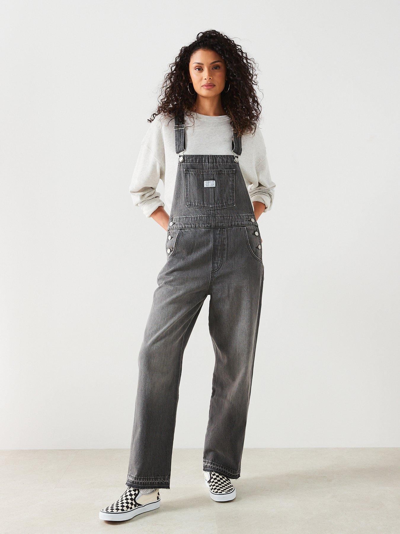 WHITE STUFF Daphne Cotton Dungarees in Navy