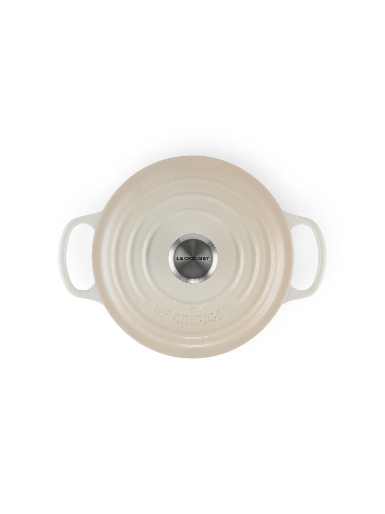 Image 6 of 8 of Le Creuset Signature Cast Iron Round 22 cm Casserole in Meringue