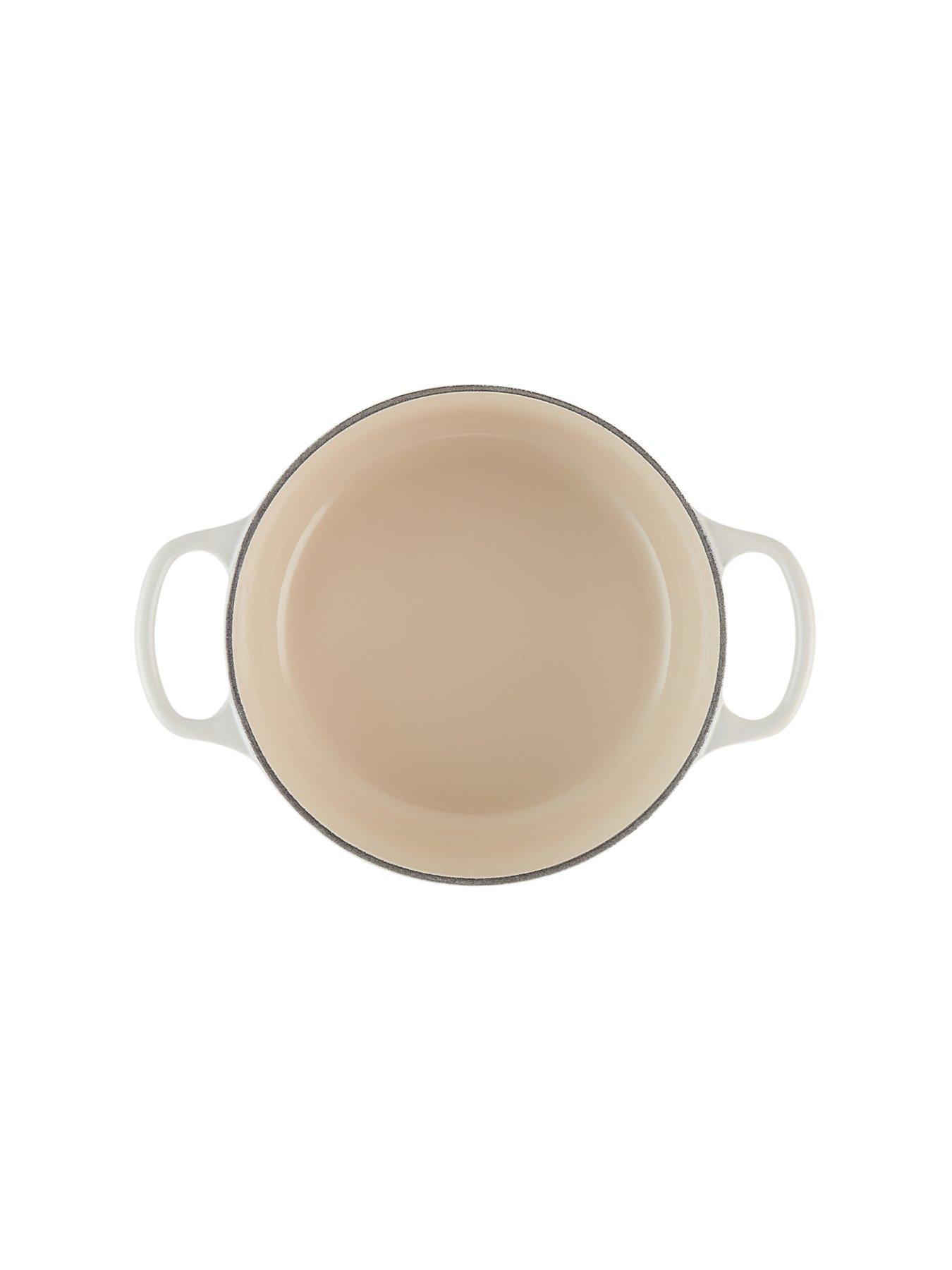 Image 7 of 8 of Le Creuset Signature Cast Iron Round 22 cm Casserole in Meringue