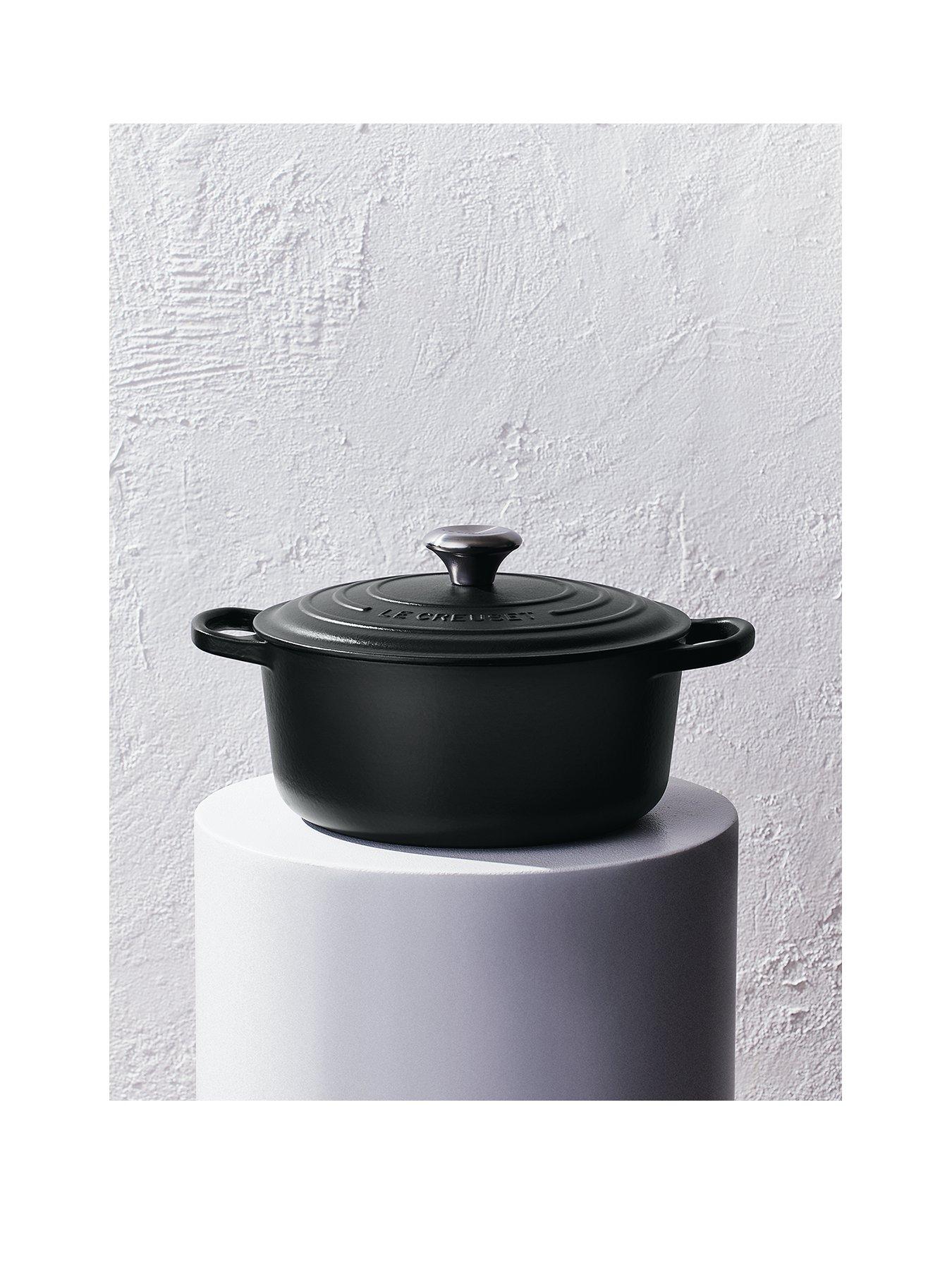 Image 1 of 7 of Le Creuset Signature Cast Iron Round 26 cm Casserole in Satin Black