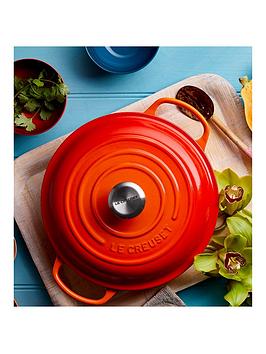 Product photograph of Le Creuset Signature 30 Cm Shallow Cast Iron Casserole Dish In Volcanic from very.co.uk