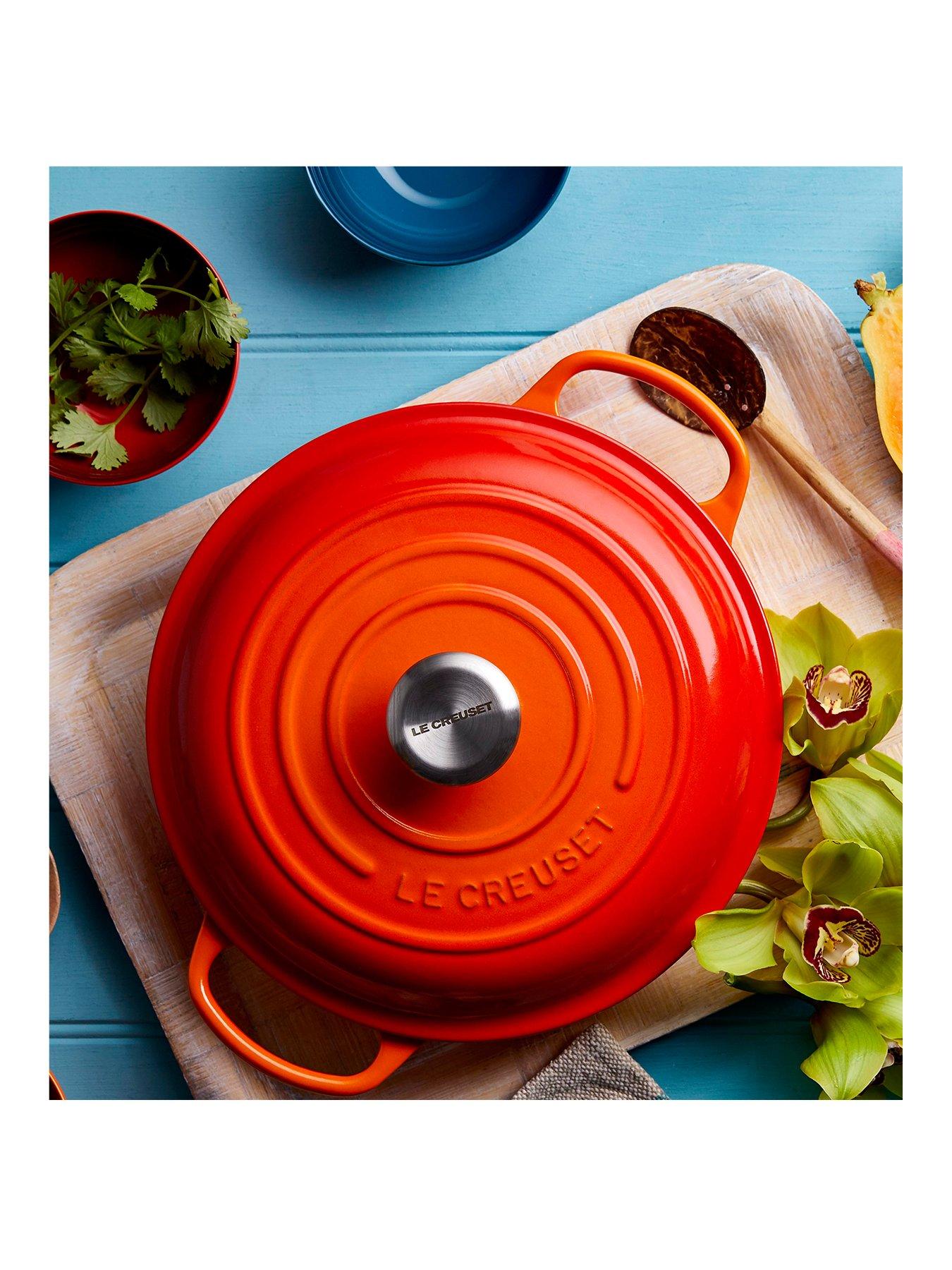 Image 1 of 7 of Le Creuset Signature 30 cm Shallow Cast Iron Casserole Dish&nbsp;in Volcanic